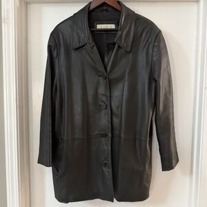 Vintage Elisabeth By Liz Claiborne Black Leather Jacket, 1X
